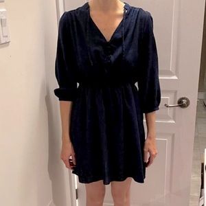 Urban Outfitters Navy Blue 3/4 Length Sleeve Dress